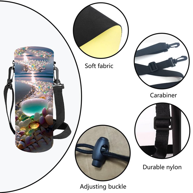 muemigai Water Bottle Holder Ajustable 25 Oz Water Bottle Carrier For Travel,Office,Home,Neopener Sling Bag For Stanley Cup Accessories,Walking,Hiking Gear(Stone)