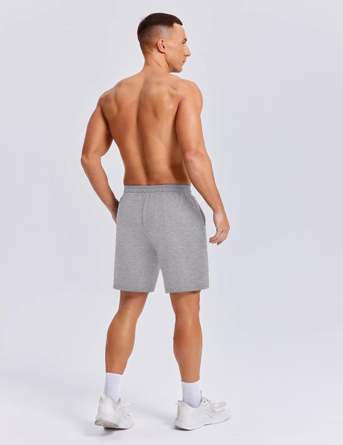 PINSPARK Men's Casual Sweat Shorts - Lightweight 7" Cotton Athletic Lounge Shorts with Drawstring
