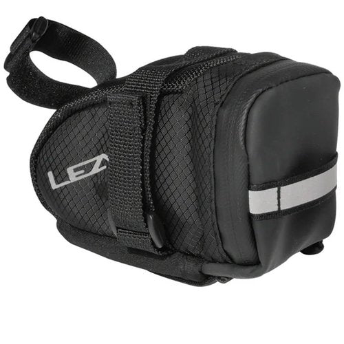LEZYNE Caddy Bike Saddle Bag - Durable Nylon Cycling Storage Bag with Velcro/Quick Release Mount, Reflective Accents, Water-Resistant Zipper for Road Bikes & Commuters, Medium