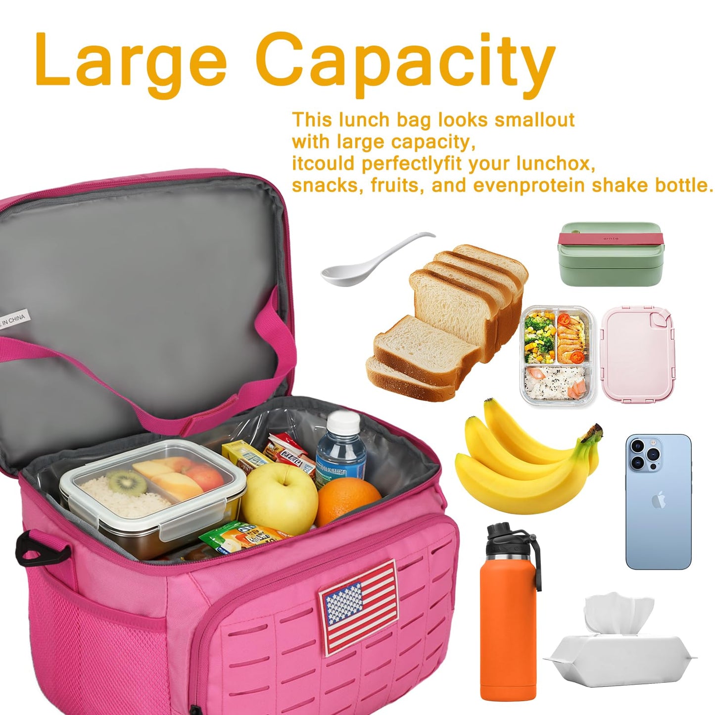 Goloni Soft Sided Insulated Cooler Bag | Leakproof Portable Lunch Box for Men Woven, Camping Beach Picnic Pink