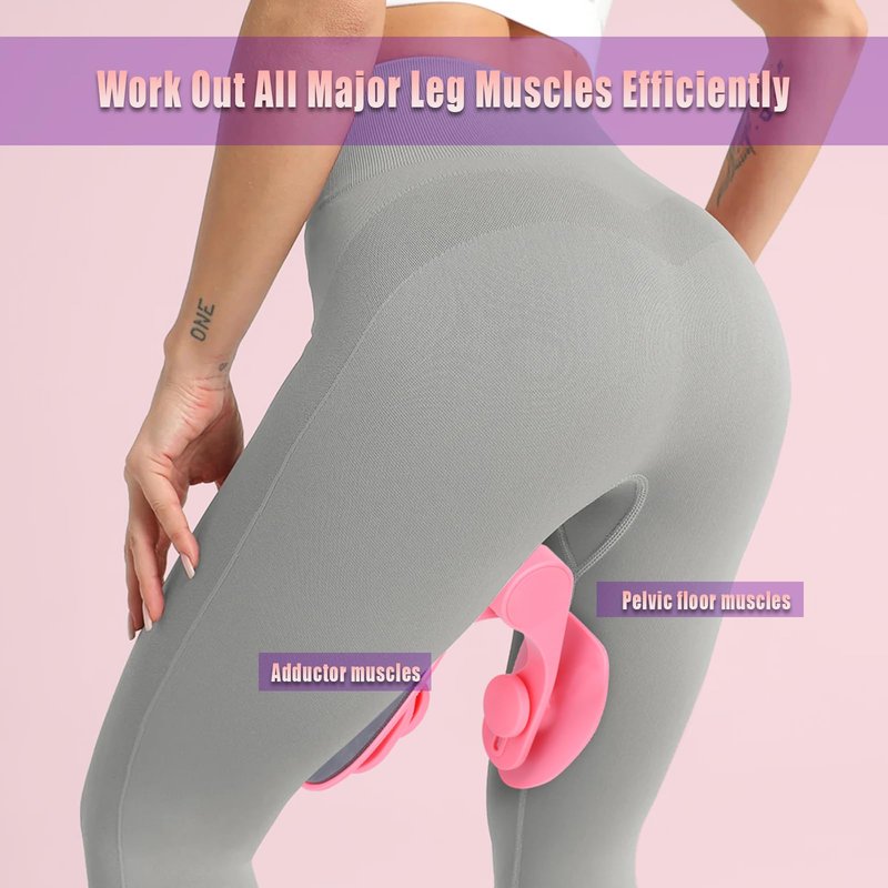 Pelvic Trainer for Women & Men – Adjustable Spring Resistance Hip Exerciser, Kegel Exerciser Toner for Your Thigh & Pelvic Muscle, Enhancing Your Intimate Moments. Home Fitness Equipment (Pink)