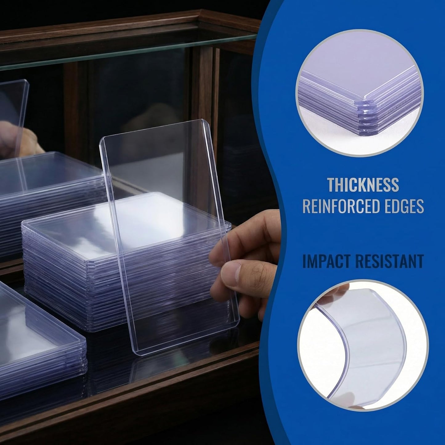 Skiennix 400 Pcs Card Sleeves - Premium Hard & Soft Plastic Trading Card Holders | 3 x 4 Inch Protectors