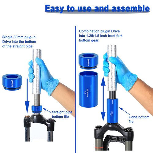 LIFTATAPA Bike Fork Crown Race Setting Tool, 3PCS Bicycle Fork Nut Setting Installer, Aluminum Alloy Bicycle Repairing Front Fork Setter Kit for 28.6mm Outside Diameter Front Fork