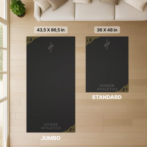 Honor Athletics Premium Jump Rope Mat – 1/4" Thick High-Density Rubber | Non-Slip Surface for Indoor/Outdoor Use | Durable & Odor-Free Skipping Mat, Standard – 36" x 48"