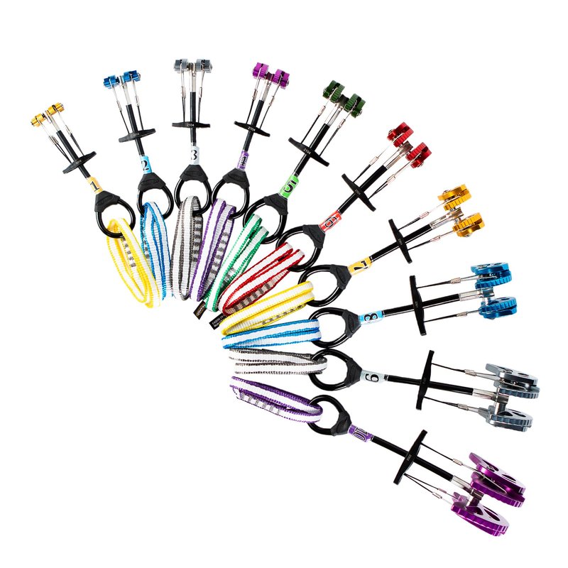 TRANGO Flex Cam w/Flexible Shaft & Extendable Sling (3-Gray, 9kN, 19-27mm) | Rock Climbing Passive Anchor Protection