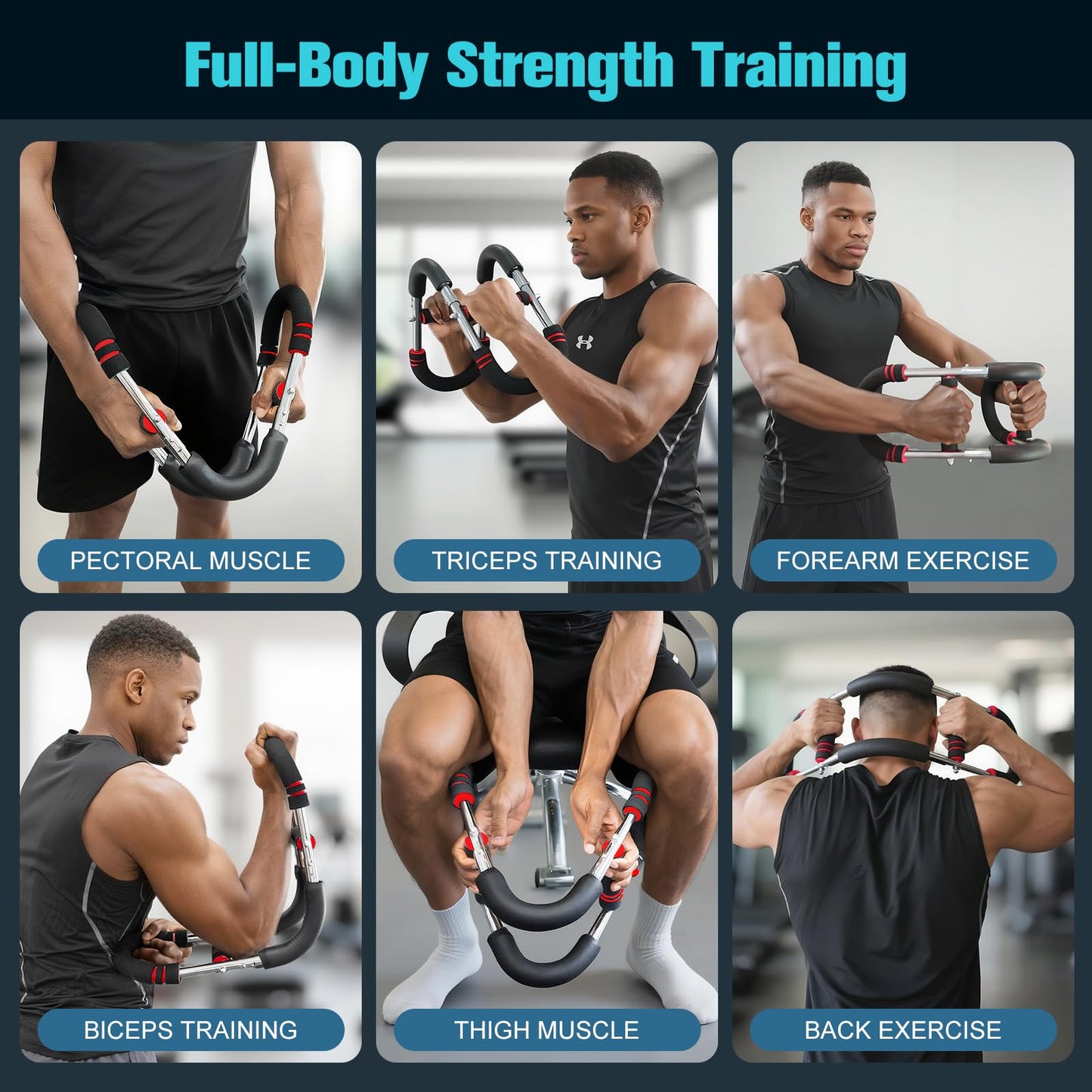 Relife Twister Arm Trainer,40-130lbs Arm Trainer for Forearms & Chest Muscle Training Workout,Adjustable Spring Resistance Chest Exercise, Portable Home Gym Strength Equipment for Men & Women