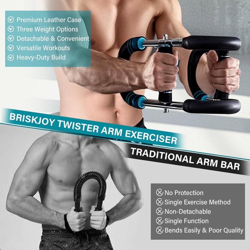 Twister Arm Trainer, 60-110lb Arm Exerciser, Adjustable Chest Workout Equipment Power Twister Bar for Upper Body Strength Training, Arm Strength Trainer Forearm Shoulder Home Fitness Equipment