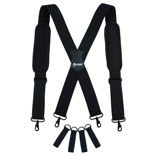 KUNN Tool Belt Suspenders Removable Padded Shoulder Work Suspenders with 4Pcs Attachment Loops,Comfortable and Adjustable