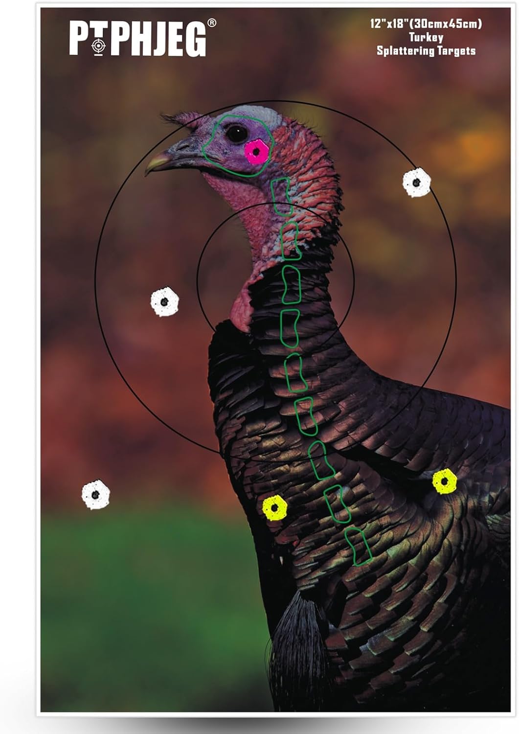 Small Game Animal Targets by Photo-Realistic | Reflective Turkey Targets - 12"x18" - Instant Splatter for All Guns