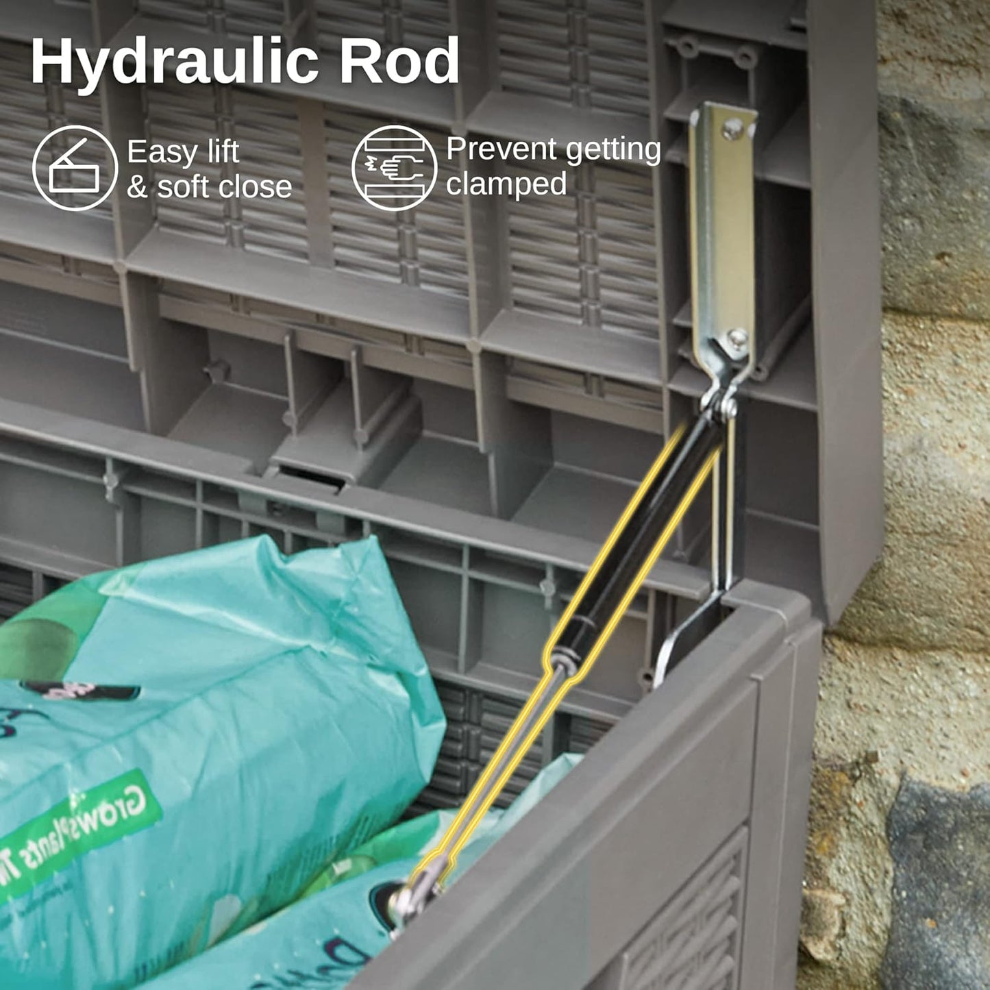 31 Gallon Waterproof Outdoor Storage Box - Lockable Resin Deck Bin for Patio Cushions & Tools - UV Resistant, Black