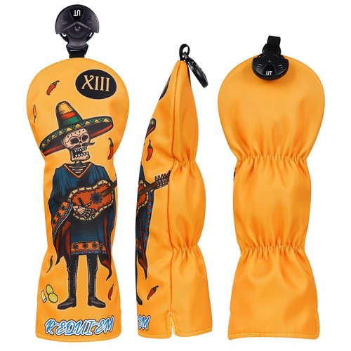 LZFAN Golf Club Head Cover Golf Head Cover Driver Headcover Hybrid Wood Headcover Club Head Cover（Guitar Ghost）