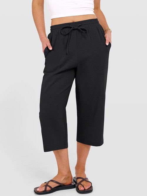 ANRABESS Capris Pants - Women's Casual High Waist Drawstring Trousers for Summer | Loose Fit, Cropped Style