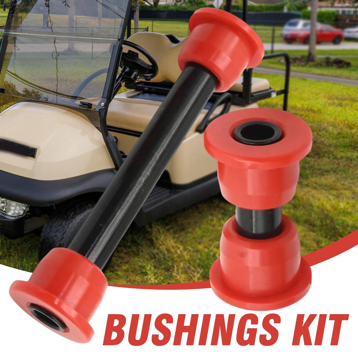 SYOWADA Golf Cart Front Bushing Kit with Polyurethane Bushings & Sleeves, Front Lower Spring Upper A-Arm Bushing Kit, Replacement for Club Car Precedent 2004-Up, Replaces 102289901