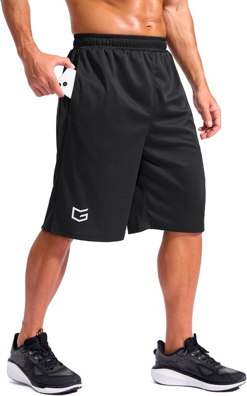 G Gradual Men's Basketball Shorts - 12" Lightweight Athletic Shorts with Pockets | Loose Fit Mesh Design