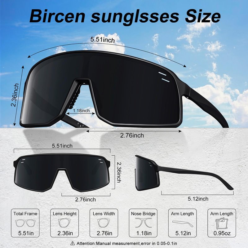 VEWOE Polarized Cycling Glasses Sports Sunglasses for Men Women UV400 Protection MTB Fishing Running Baseball Glasses