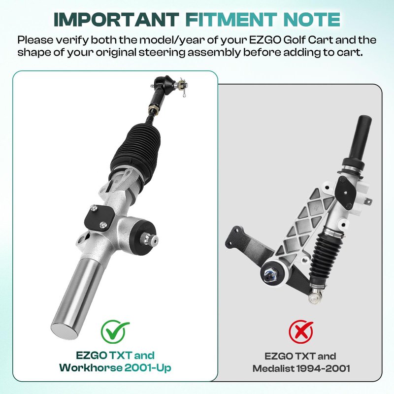 DRIVE UP EZGO TXT Steering Rack, EZGO Steering Box Assembly Fits TXT 2001-Up Gas and Electric Golf Carts, Replaces OEM 70964G01 70964G02 70602G01