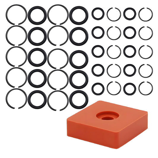 (10+10 Sets) 3/8" & 1/2" Impact Wrench Retainer Rings with O-Ring Kit Includes Retainer Ring Anvil Install Tool, Compatible with Milwaukee Electric/Pneumatic Impact Wrench