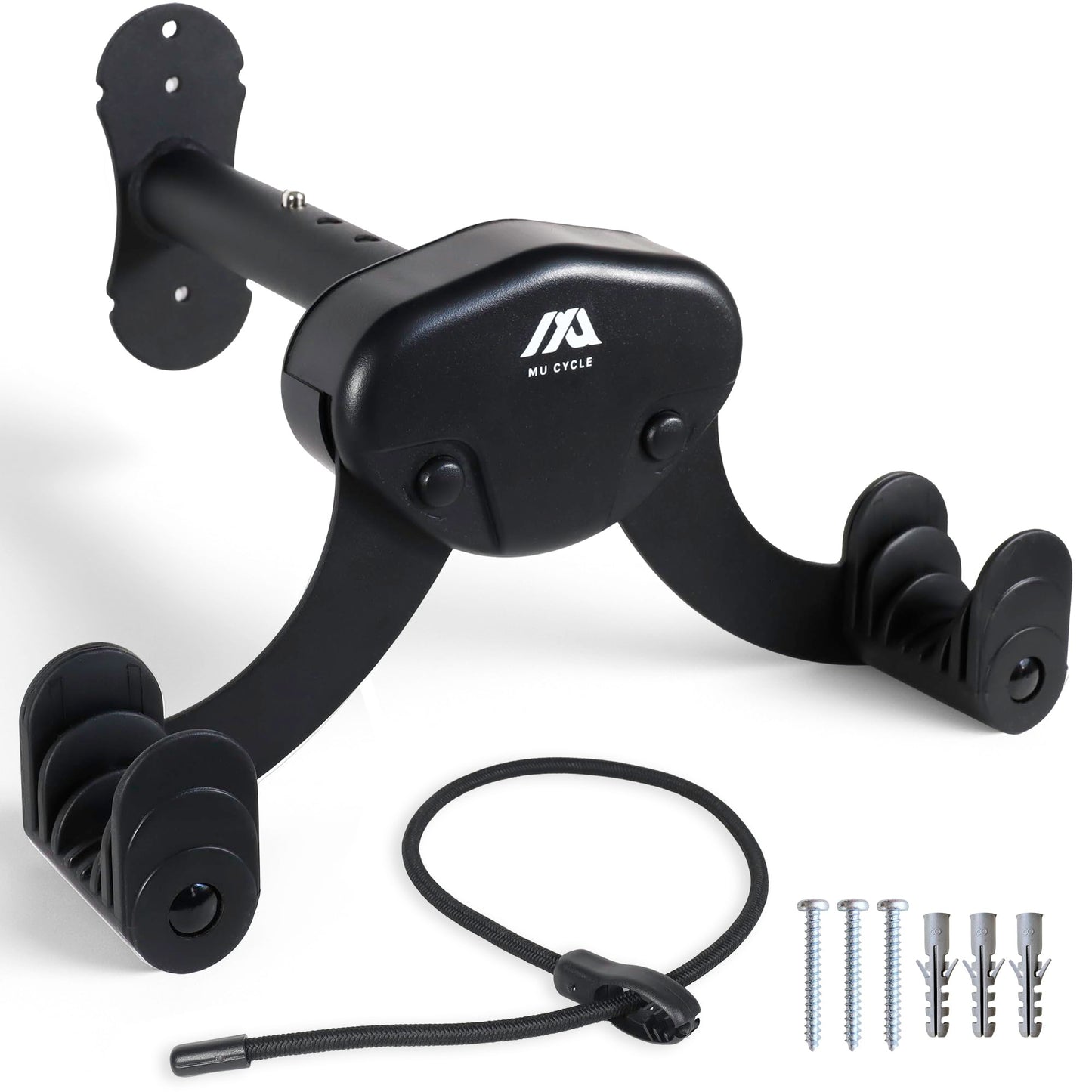 MU CYCLE Buffalo Bike Wall Mount Rack – Adjustable Heavy-Duty Horizontal Indoor Hanger for Road, Mountain & Hybrid Bikes up to 48.5 lbs / 22 kg, Space-Saving Garage & Apartment Storage