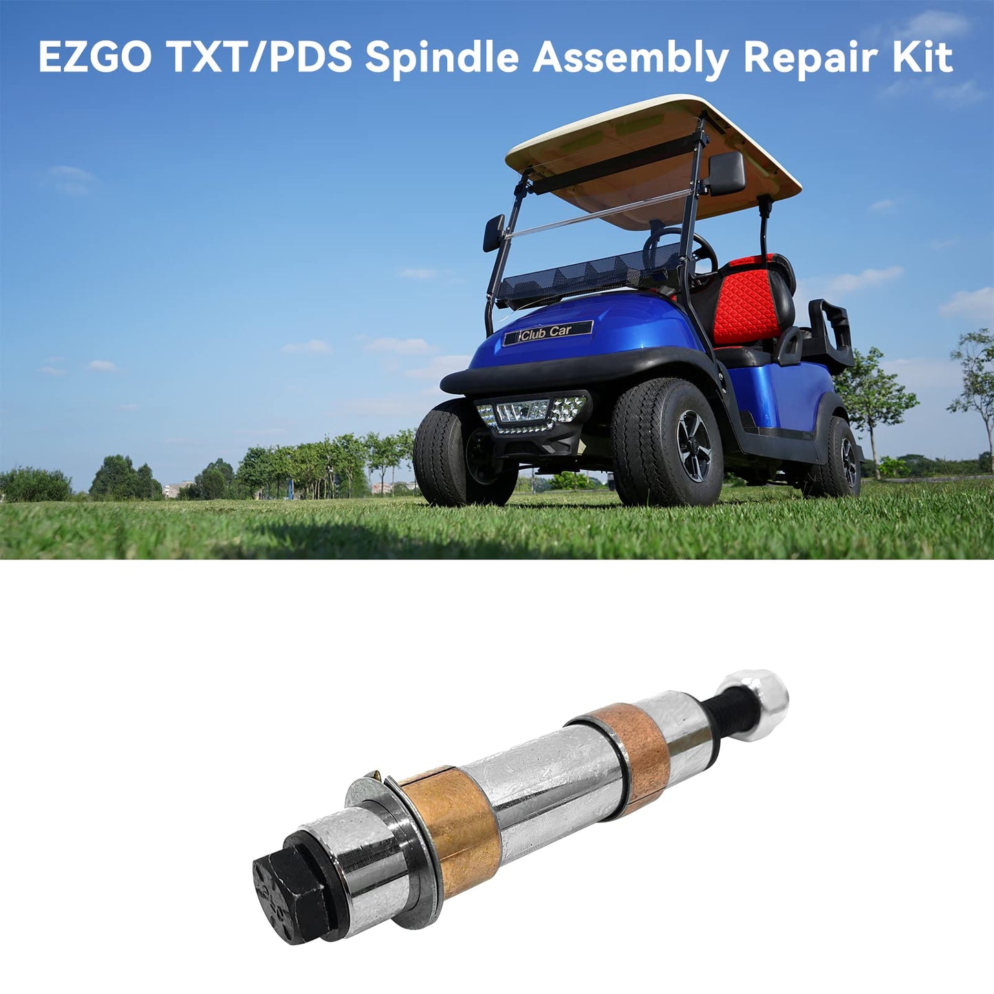 XUANYUDG0769 Golf Cart Spindle Bushing King Pin Tube Claw Copper Sleeve and Washers Assembly Repair Kit Fits for EZGO TXT/PDS Replaces 70648-G01 70749G01 70745G01