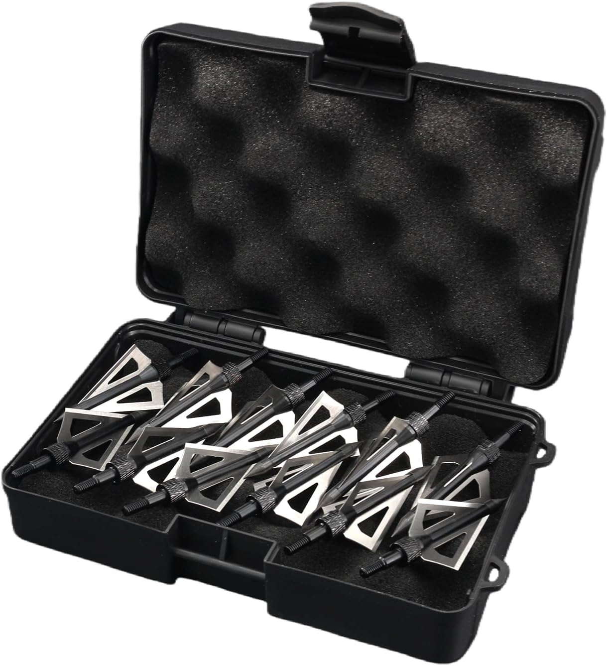 Skiennix 12Pcs Hunting Broadheads - Durable 3 Fixed Blades with Portable Case for Crossbow & Compound Bow Arrows