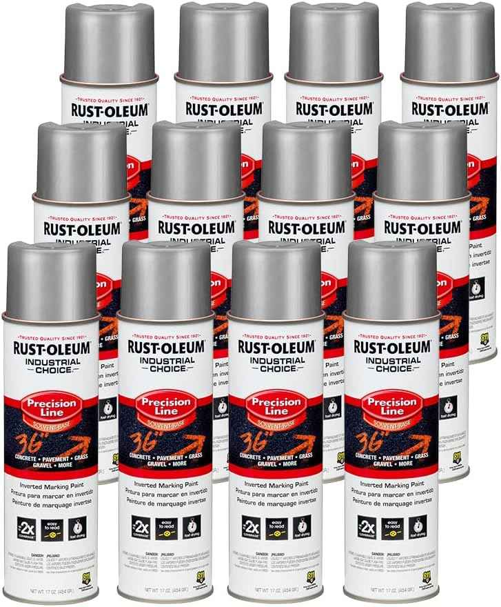 Fluorescent Orange Marking Spray Paint - Rust-Oleum 12 Pack, 17 Oz Inverted Solvent-Based