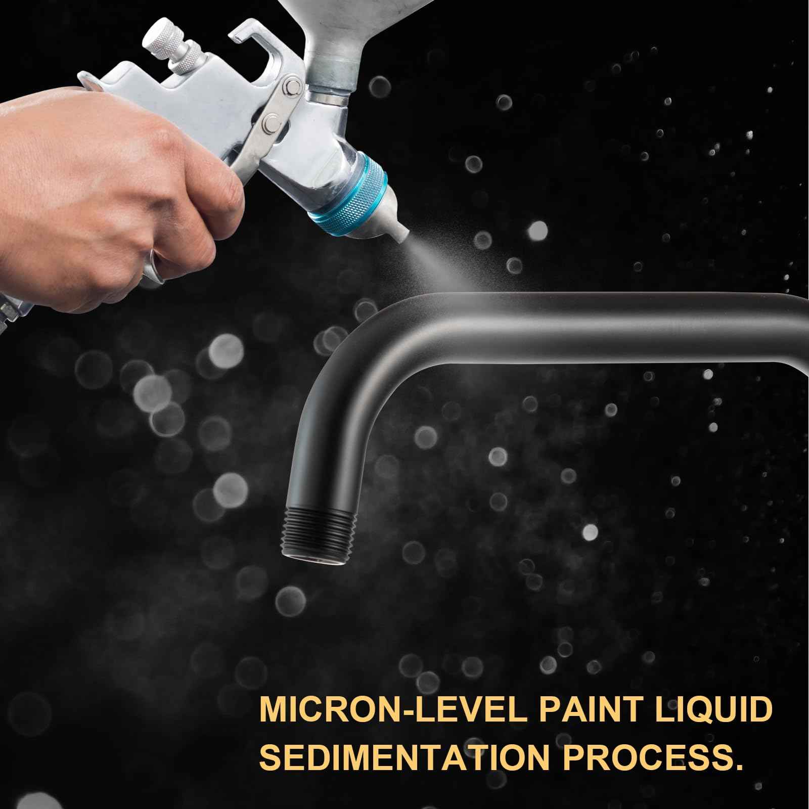 OFFO Shower Head Extension Arm 16 in, S Shaped High Rise Extender with Flange Shower Head Pipe Arm, Matte Black