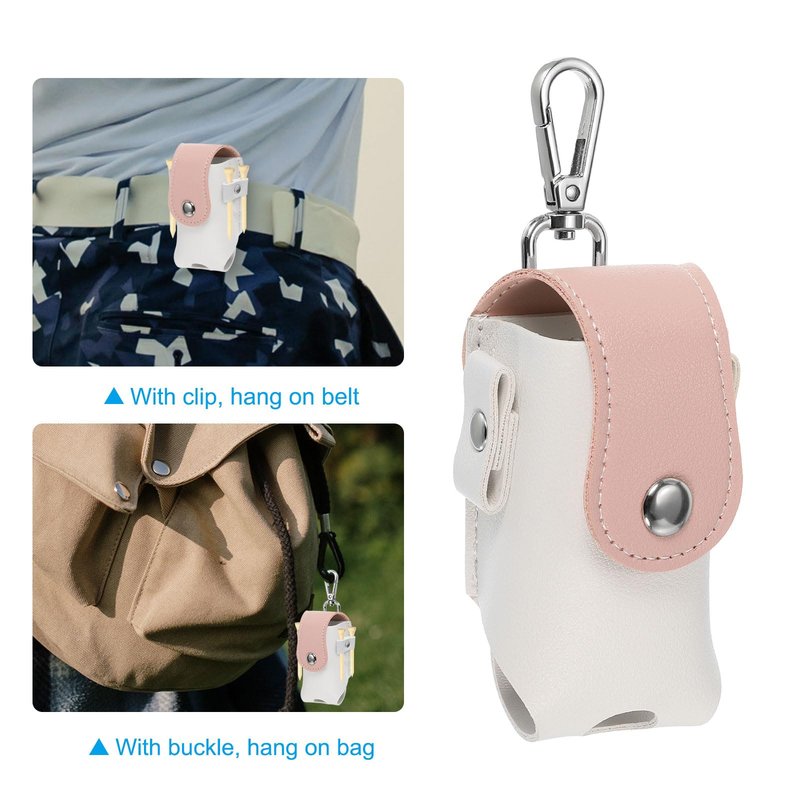 PATIKIL Golf Ball Waist Bag, Golf Ball Carry Pouch with Tee Holder, Buckle, Clip for Women Men Belt Golf Storage, White Pink