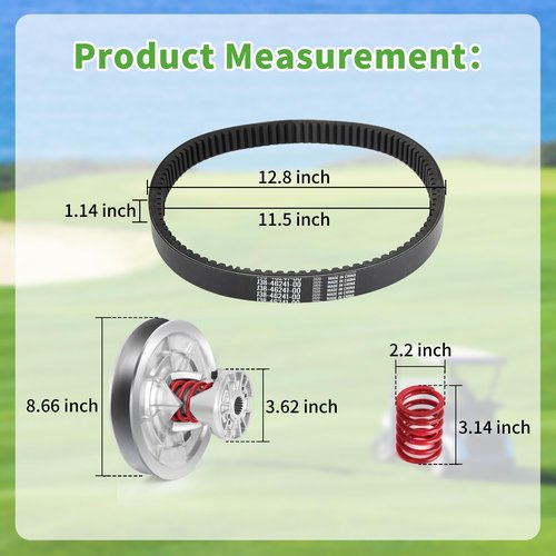 10L0L Golf Cart Torque Driven Clutch with Belt Kit for Yamaha G2 G8 G9 G11 G14 G16 G20 G21 G22 G28 (85-07), OEM# JN6-G6270-00 JN6-G6271-02 J55-G6270-01