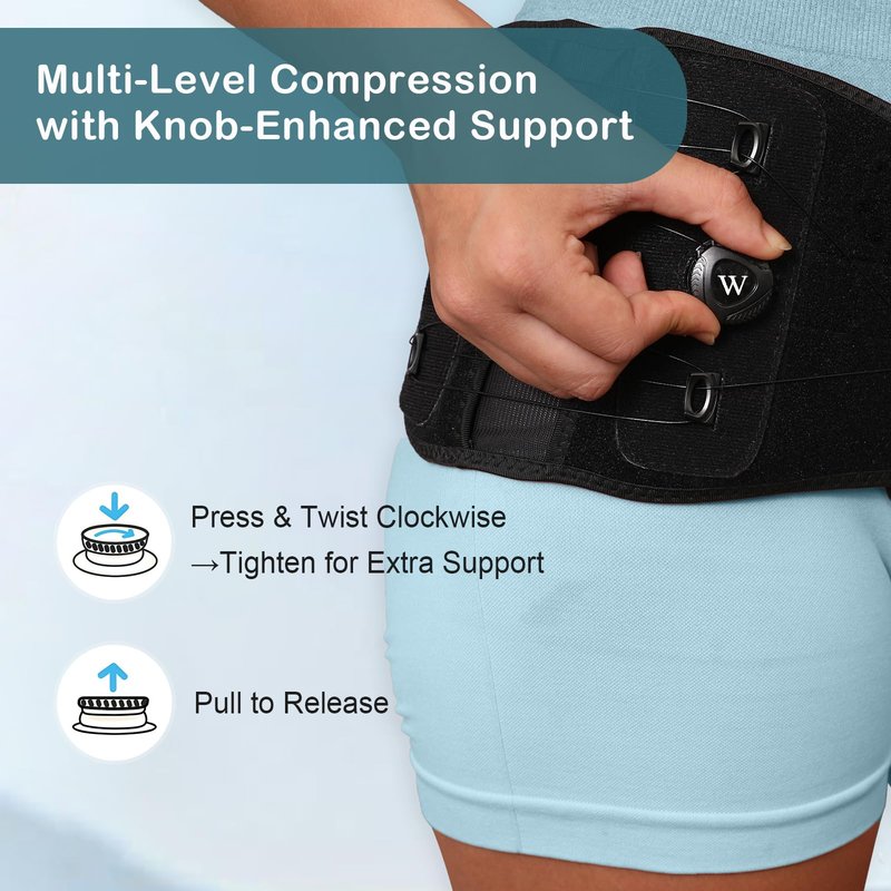 Femovaz® Dual-Adjust SI Joint Belt for Women and Men | SI Belt with Heatable Gel Pack | Relief for Lower Back, Pelvic & SI Joint Pain,L/XL