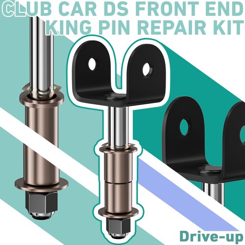 Drive-up Golf Cart Front End King Pin Repair Kit for Club Car DS 1981-Up Gas and Electric Models, OEM 1016386