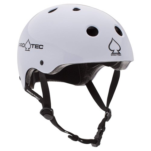 Pro-Tec Classic Certified Skateboard Helmet, Ideal for Skateboarding, Bicycling, BMX and Roller Skating, – Small – White Gloss