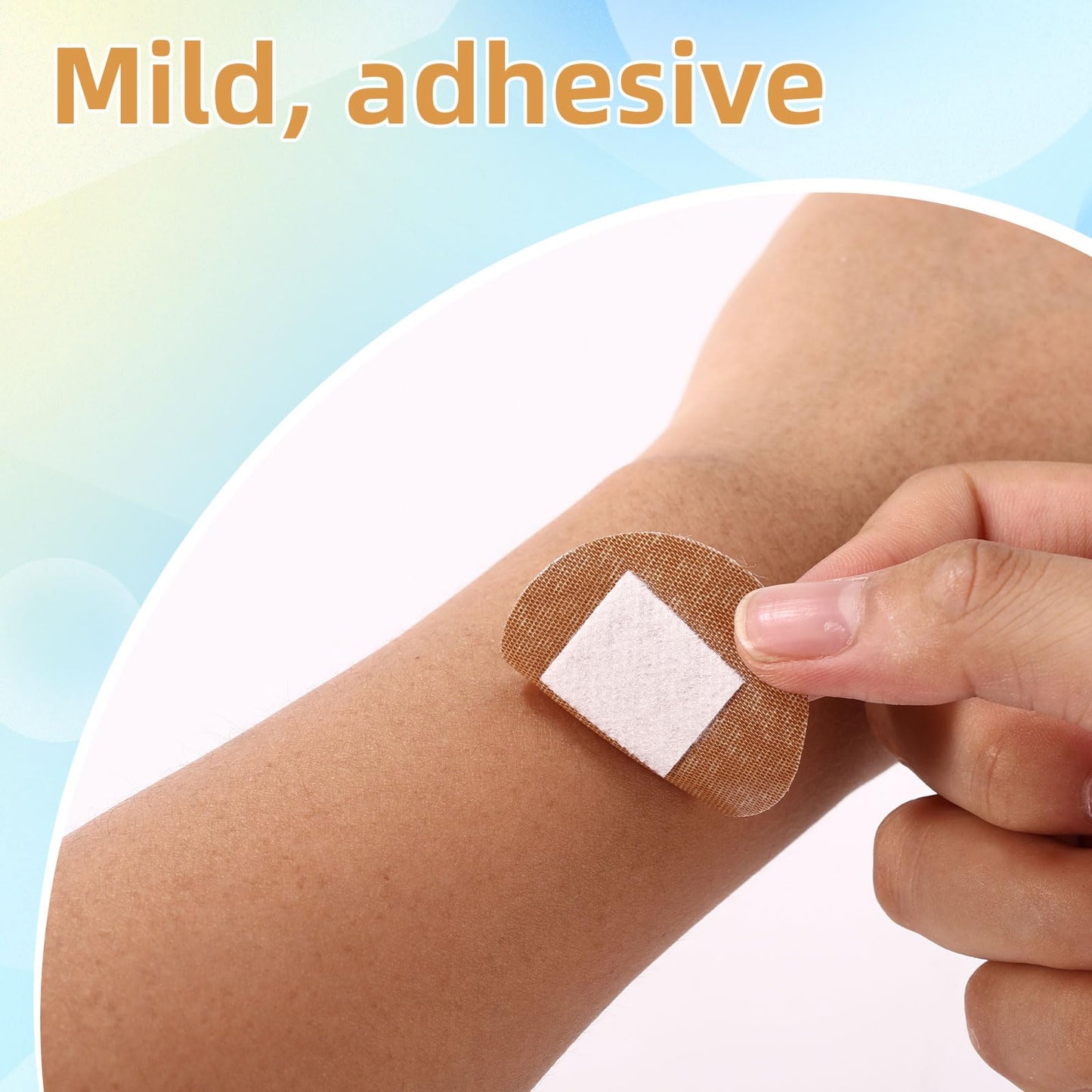 200pcs Small Spot Adhesive Bandages, 38mm/1.5in Round & Square Non-Woven Fabric Adhesive Bandage Skin Friendly Dot Strips for Face Nose Feet Hands Sensitive Skin Wounds First Supplies