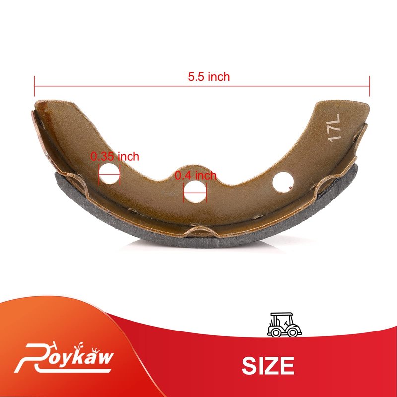 Roykaw Golf Cart Brake Pads Shoes for Club Car DS 1995-up and 2004-up Precedent Models, Replaces OEM # 1018232-01, (2 Short and 2 Long)