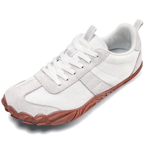 UBFEN Sneakers Barefoot Shoes for Womens Mens Minimalist Trail Running Hiking Comfortable Walking White Size US 8.5 Women/6.5 Men