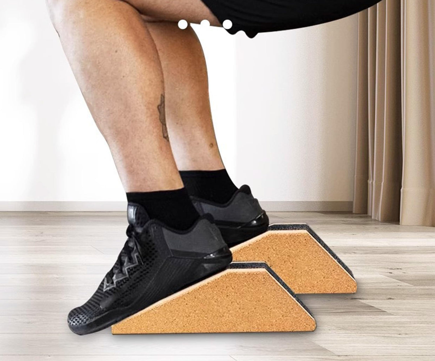 Squat Wedge Blocks Stretching blocks,Non-Slip Surface with Beveled Edges for Core Exercises,Natural Eco-Friendly/squats& weightlifting&yoga,Travel Friendly (9 * 5 * 2.6"Block*2)
