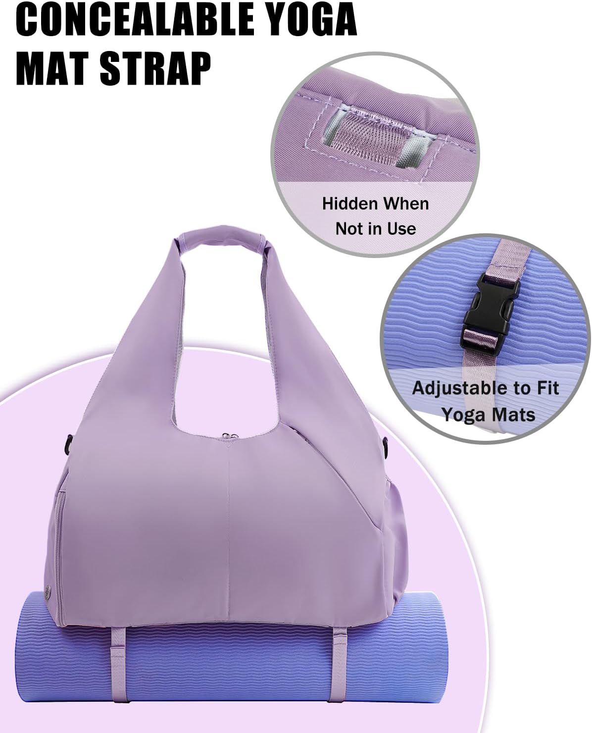 RHDZO Gym Bag for Women - Versatile Yoga Mat Bag with Shoe Compartment & Water Bottle Holder | Stylish Weekender Bag