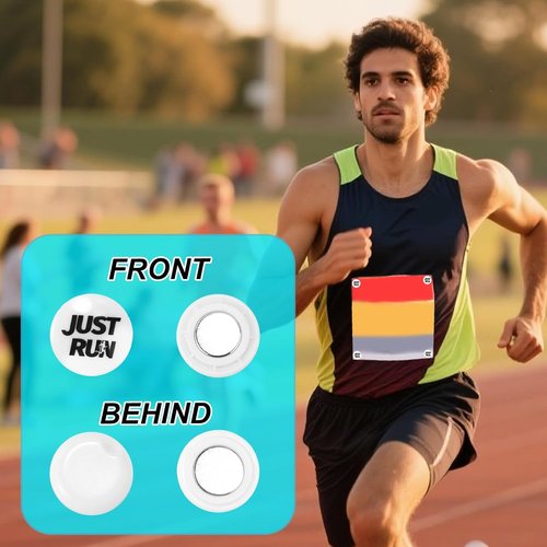 Magnetic Race Bib Clips by Skiennix - 4 Pairs of Durable Holders for Marathon Runners