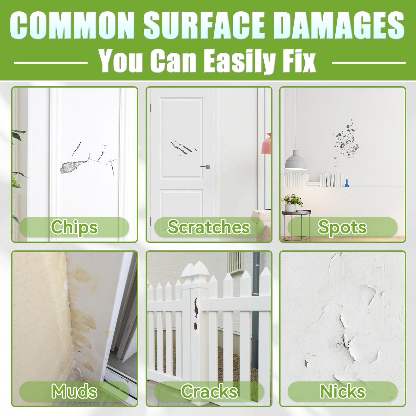 White Touch Up Paint Pen, White Paint for Wall, Door, Cabinets, Furniture, Enamel (Semi-Gloss, 30ML)