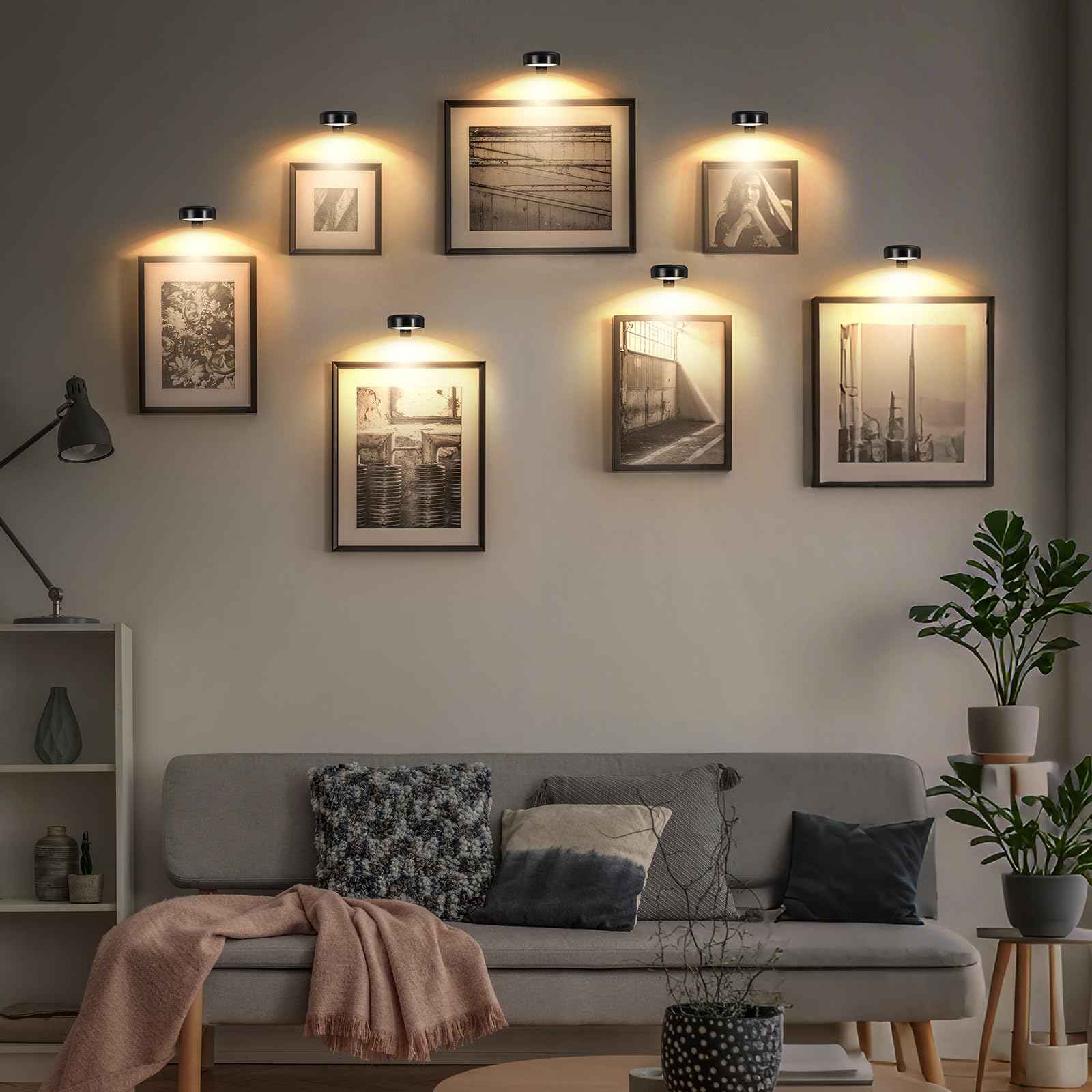 Picture Light for Wall Display Rechargeable with Remote, Wireless Painting light 3PACK, Brightness Dimmable with 3 Color Temp, Art Display Accent Lighting, Timmer Auto-OFF for Frame Gallery Portrait