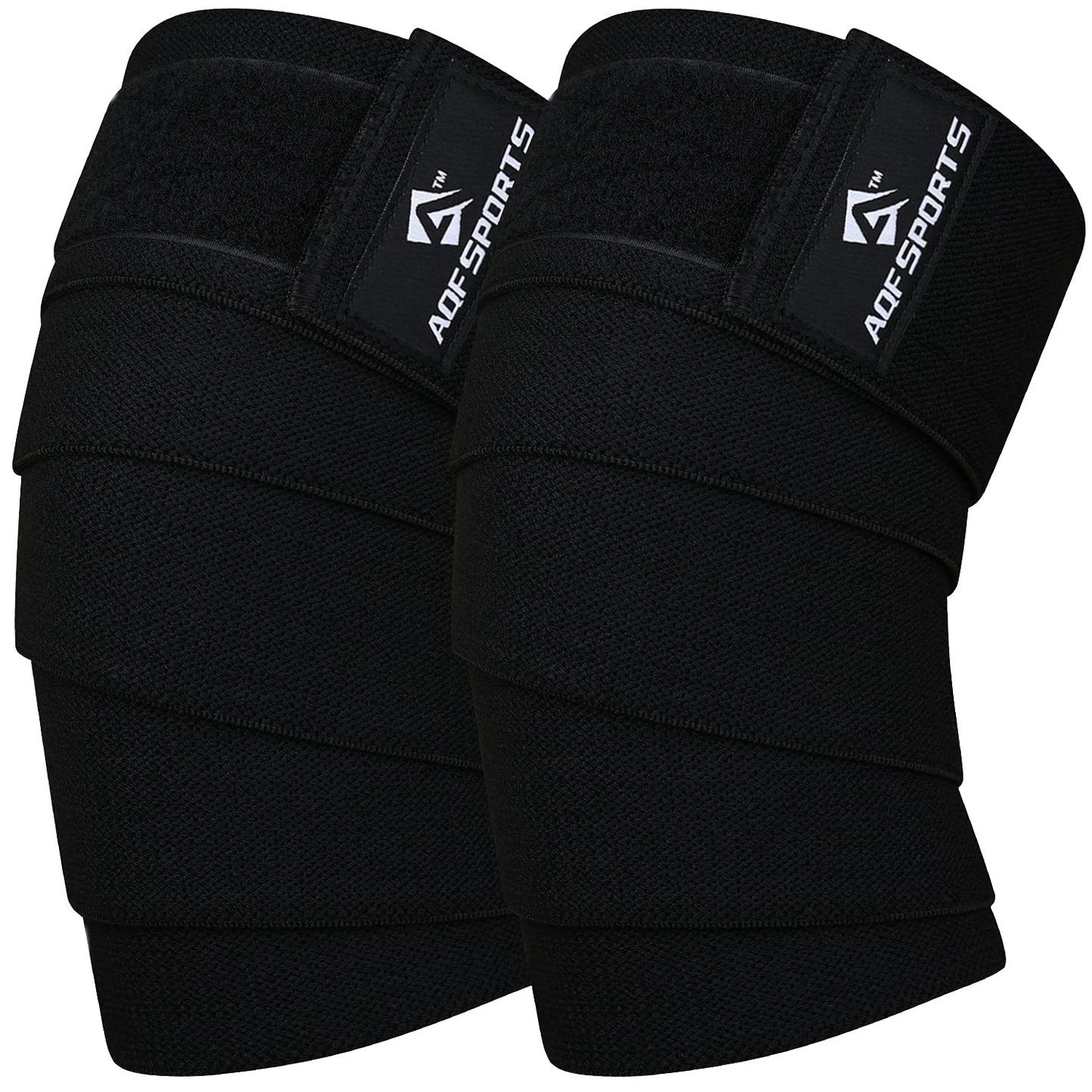 AQF Knee Wraps Weight Lifting Bandage - IPL and USPA Approved Gym Knee Support - Heavy Duty 78” Elasticated Support Straps Guard Powerlifting, Squatting (Pair)