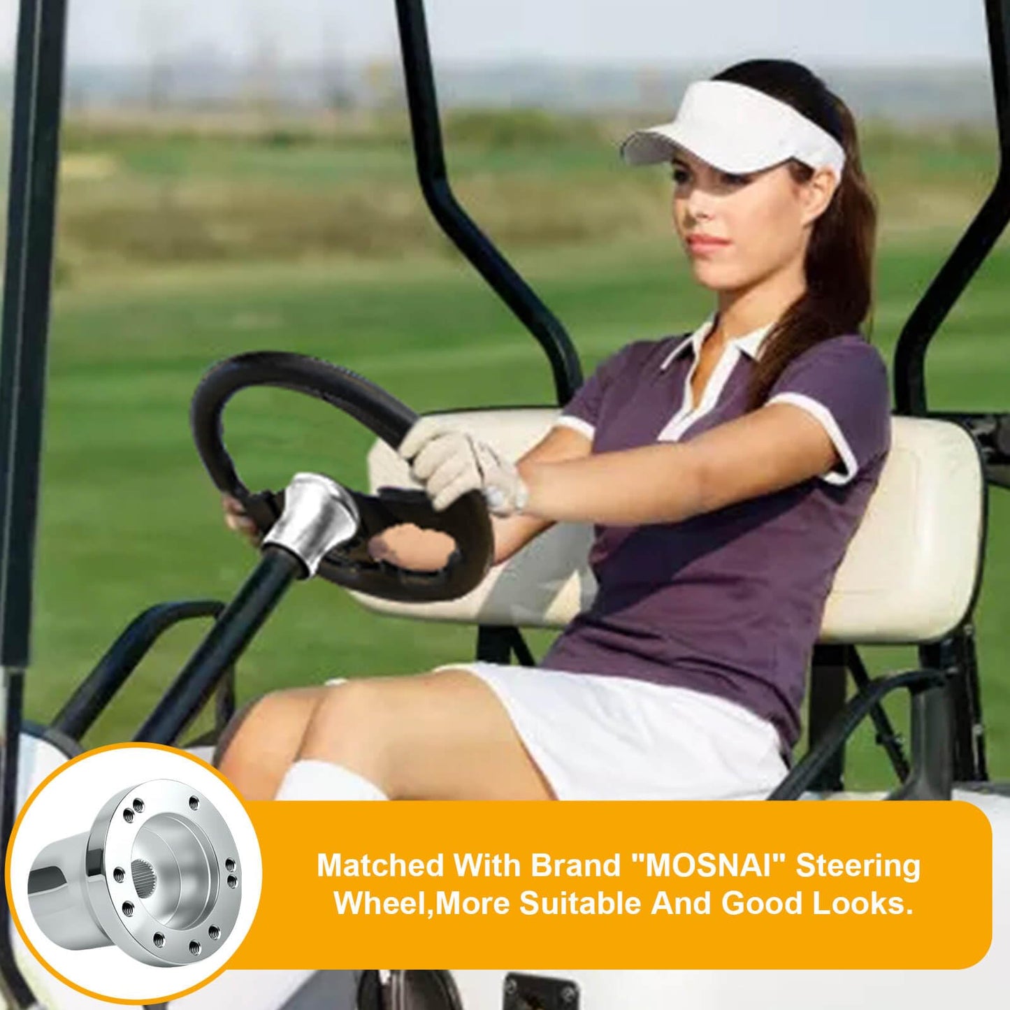 Club Car DS Steering Wheel Adapter Hub for Club Car DS 1984+ Golf Cart with 5-6 Holes Golf Cart Steering Wheel