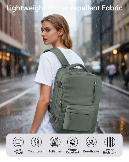 Vacuum Backpack Travel with Pump Vacpack for Women Men Compression Backpack Airplane Approved Personal ltem Bag with Vacuum System Mochila de vacío Cabin Bag Carry On with Airbag,Army Green