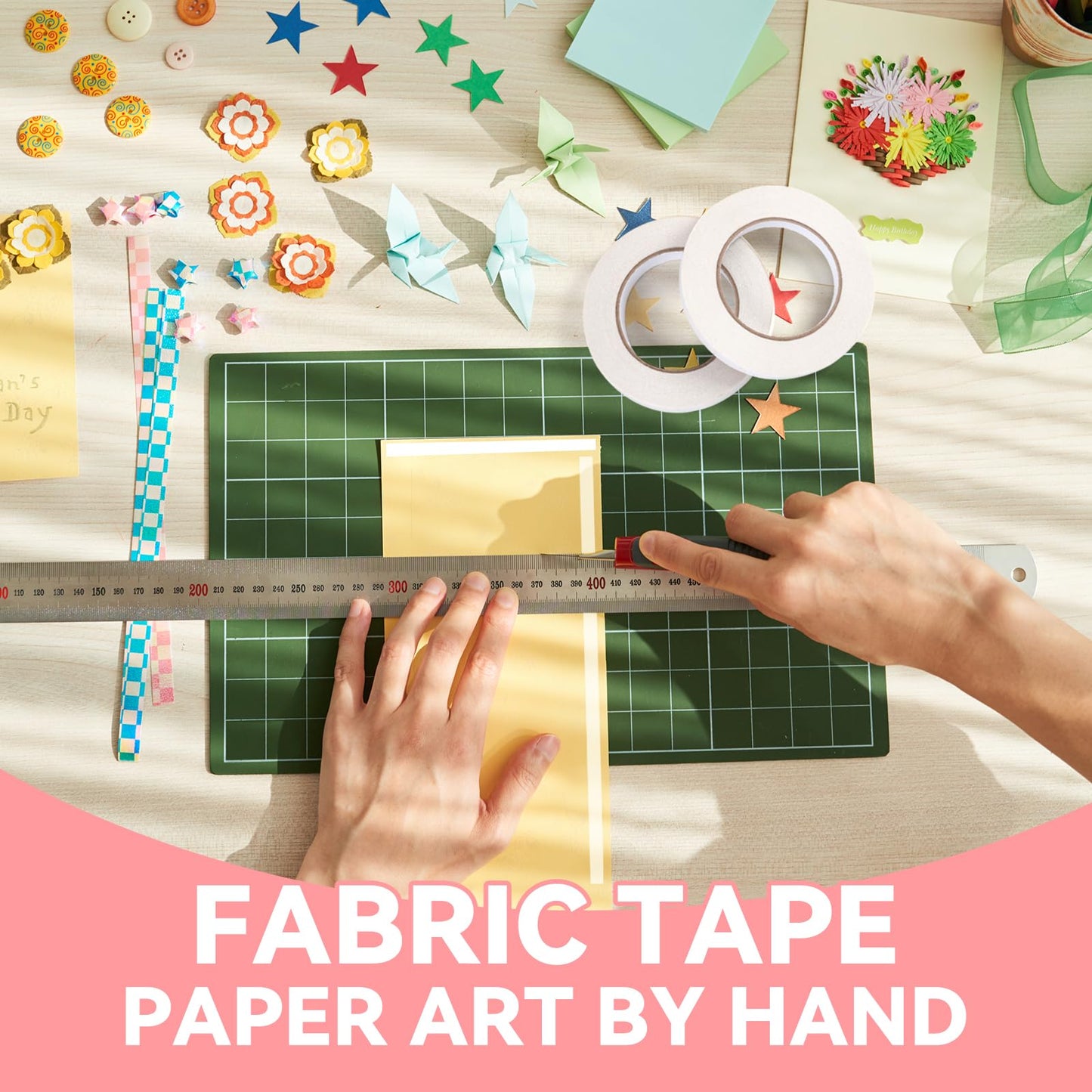 Gunlar Double Side Tape,1/2inch*100FT Adhesive Fabric Hem Tape No Sew Hemming Tape for Clothes,Pants,Curtains,Arts, Crafts,Carpet,Scrapbooking