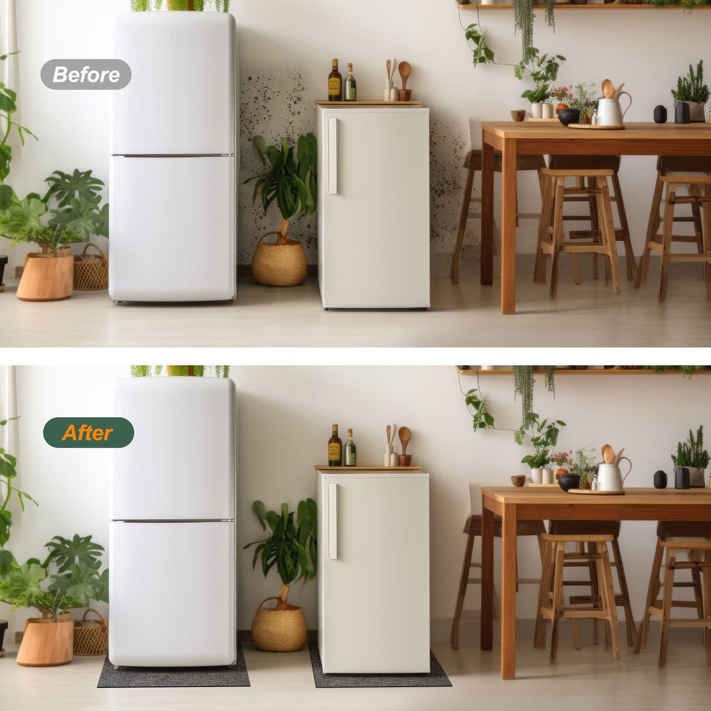 Tinideya Mini Refrigerator Floor Mat 24 x 24 Inch Under Fridge Mats Protector Floor Multifunctional Home Appliance Non Slip Waterproof Washable Carpet