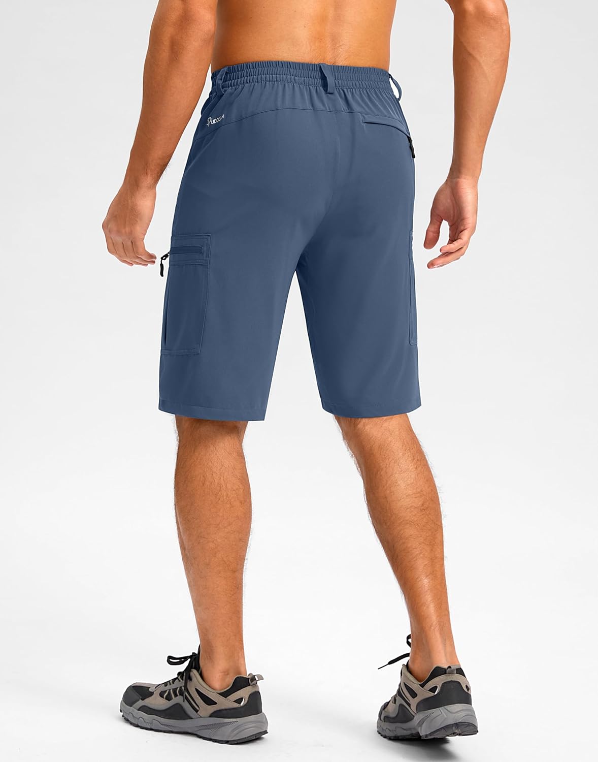 Pudolla Men's Hiking Cargo Shorts - Lightweight Outdoor Shorts with 5 Zipper Pockets | Available in 9"/7"/11" Sizes