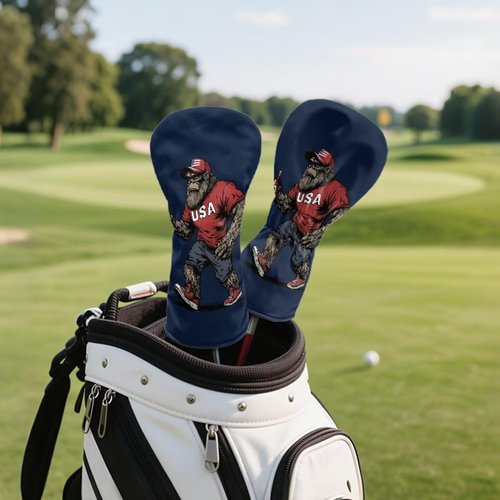 Brosoneto Bigfoot Funny Print Golf Head Covers, Golf Club Covers, Driver Headcovers, Golf Club Covers, Fairway Woods Head Covers Unique Golf Gift & Accessories