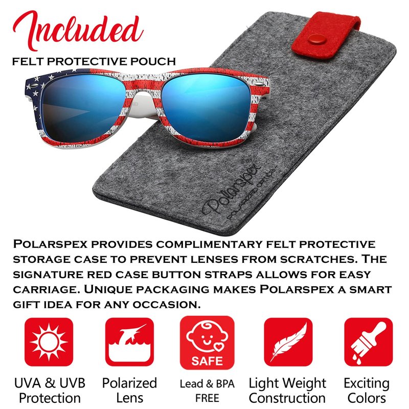 PolarSpex Toddler Sunglasses UV Protection – Unbreakable Kids Polarized Sunglasses with Case for Boys & Girls age 2-8