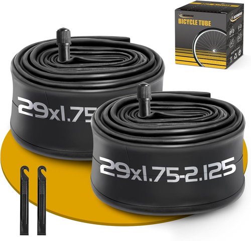 AV32mm Schrader Valve 29-Inch Bike Tube - 2 Pack Butyl Rubber for 29 x 1.75-2.125 MTB Tires