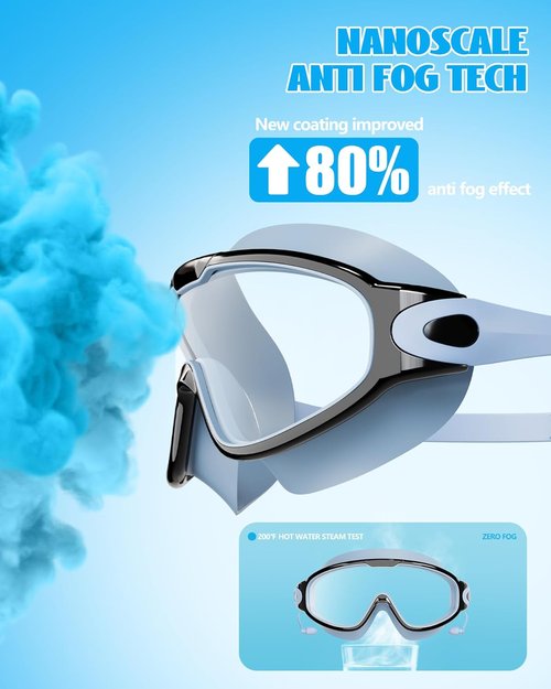 Aegend Kids Swim Goggles - Anti-Fog, UV Protection, No Leak Design | 2 Pack with Ear Plugs for Ages 3-14