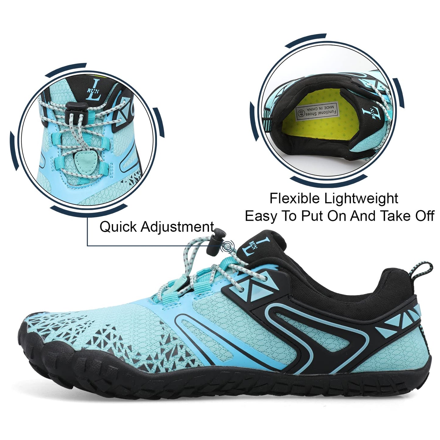L-RUN Womens Mens Swimming Shoes Athletic Pool Shoes Blue M US (Women 10, Men 8.5)=EU41